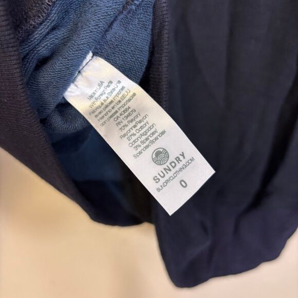 Sundry Navy Blue Semi Cropped Crewneck Sweatshirt XS - Picture 5 of 6